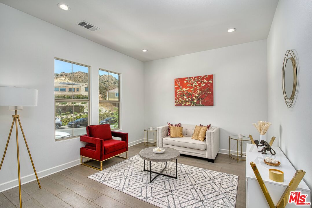 24401 Clear Creek PL West Hills, California Stunning Two-Story Mediterranean Style, Rome Build, newly built in 2020, w/ mountain views, is located in the Private and newly created housing community, "The Sterling at West Hills." This gorgeous Custom Built 5 Bedroom, 6 Bathroom house features over $300,000 in upgrades including an outdoor in-ground pool and jacuzzi, Sonos Surround Sound System, as well as a seated firepit and full exterior landscaping by Green Scene. The interior has over 4600 Sq.Ft., including an incredible En-Suite Primary Bedroom with an adjoining office, dual closets, and an extraordinary bathroom with a marvelous dual-entry open standing shower and bathing tub, upstairs laundry room, and a large, bright, and open bonus room great for an extra den, kids playroom or an additional office. Downstairs includes high ceilings and an en-suite bedroom with an additional attached room, a terrific cooking kitchen with a large island, a spacious open dining space, and an open family-friendly den. The property also includes Tesla Solar Panels.