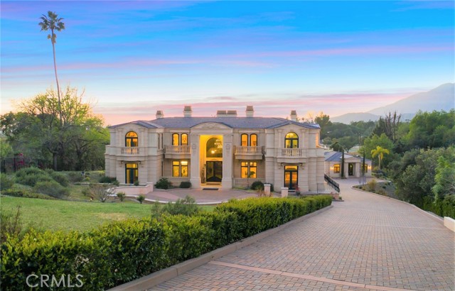 An Absolute Stunner. Located in the prestigious 24 hours guard-gated Bradbury Estates offering exquisite detail, and superior quality with the breathtaking city and mountain views. Built in 2017.  A private driveway that leads to a front circular driveway surrounded by sprawling lawns. The Grand double atrium door opens to a dramatic, formal, and elegant foyer boasting 22-foot ceilings, hand-painted dome ceilings, sparkling palatial chandelier, adorned with golden highlight ornate moldings and ceiling medallions, exquisite stairways, and high tech LED lighting. The living space of the mansion is approximately 16,120 sq ft and the Guest House is approximately 2,204 sq ft, a total of 18,324 sq ft with 10 bedroom suites, 10 bathrooms, and 4 powder rooms. A sophisticated master suite with a personal fireplace, huge walk-in closet, and a refined master bath with a LED lighted steps and a separate steam shower and yoga/meditation room.  Marble floor throughout the 1st floor & luxury carpet throughout the bedrooms & custom drapery throughout the house. Beautifully appointed family room with large entertaining wet bar. Gourmet kitchen - a center island with elegant onyx countertops, double sub-zero refrigerators, two six (6) burner stoves,  two (2)dishwasher, food warmer, and separate Wok Kitchen. The entertainment level has a customized home theater, wine cellar, gym, billiards area, multi-purpose game room with mirrors, sauna, steam room, and elevator. The finished garage accommodates 10 vehicles with 2 outdoor parking spaces. Energy-efficient solar panels.  Multiple balconies. The beautiful park-like backyard grounds feature a large infinity pool, spa, open cabana, two (2) outdoor fireplaces, terrace, trails, and full-size lighted tennis court, and a lifestyle that one can only dream of!