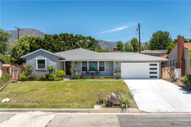 This traditional home was built in 1954 and recently remodeled as a primary residence featuring  2102 sq ft offering 3 bedrooms and 2 bathrooms. This home has an open concept floor plan giving it a great flow throughout. Enjoy the mountain views among a beautifully landscaped backyard featuring three patios plus grass area. Upgrades include, new interior and exterior paint, all new electrical, plumbing, tankless water heater, new HVAC, new roof, new perimeter wood fencing, recessed lighting, renovated bathrooms and kitchen, new landscape lighting, new concrete hardscape, new windows throughout and new garage door for attached 2 car garage and hardwood floors throughout. The kitchen has a large eat at peninsula overlooking the family room with abundant built storage and sliding doors opening to the back patio. Kitchen has lots of storage, pull out pantry cabinet drawers and appliances are approximately 4 years old. On the bedroom side of the house, find additional hallway storage and a separate laundry room. The primary bedroom has an ensuite bathroom, full size closet and sliding doors to back patio. The 2 other bedrooms are well sized with great closet space. The pride of homeownership is beyond obvious and has the feeling of a tranquil retreat located in the foothills with excellent blue ribbons schools and lots of conveniences nearby to enjoy.